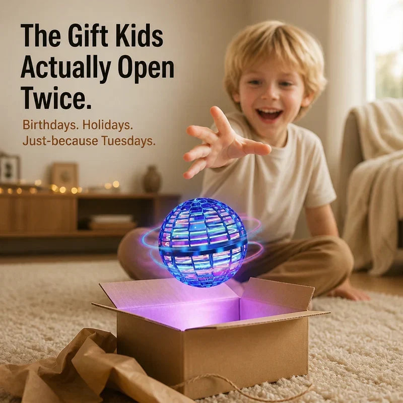 Sphere Flying Spinner Toy with LED Lights for Kids