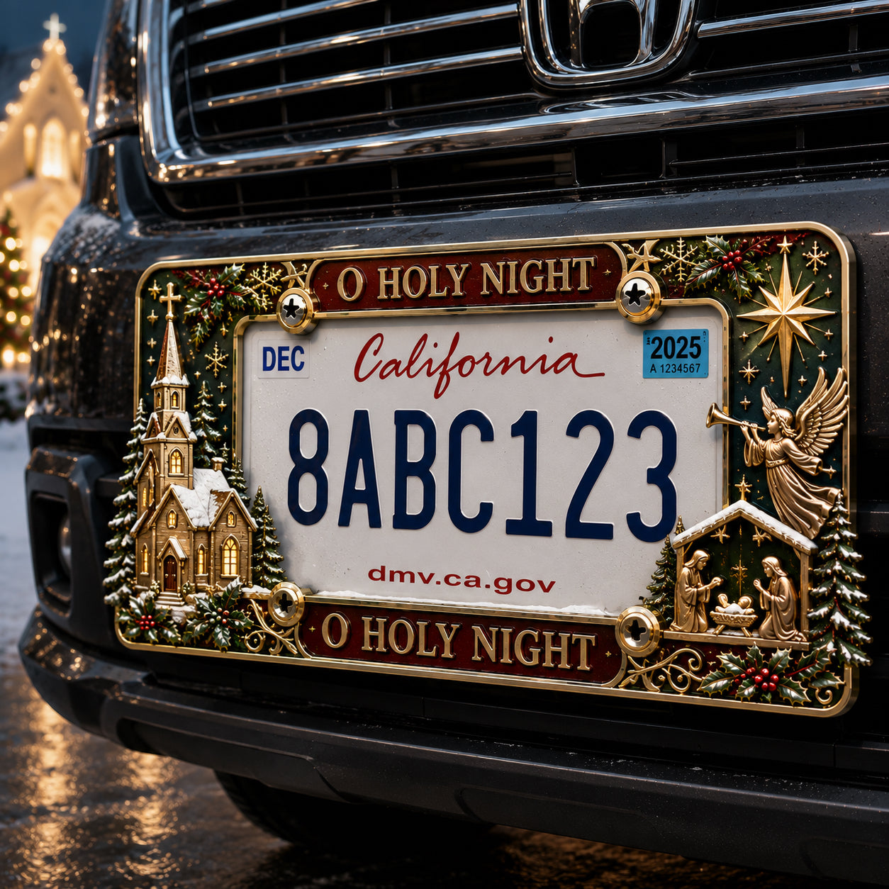 🔥LAST DAY 49% OFF-🎄Christmas License Plate Frame – Festive Style for Every Ride